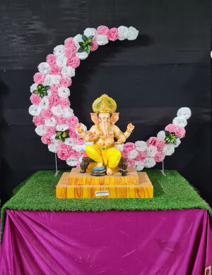 GANPATI FLOWER DECORATION -03